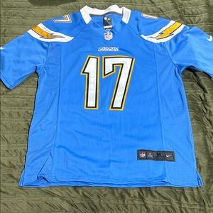 Blue Chargers Jersey with Number 17